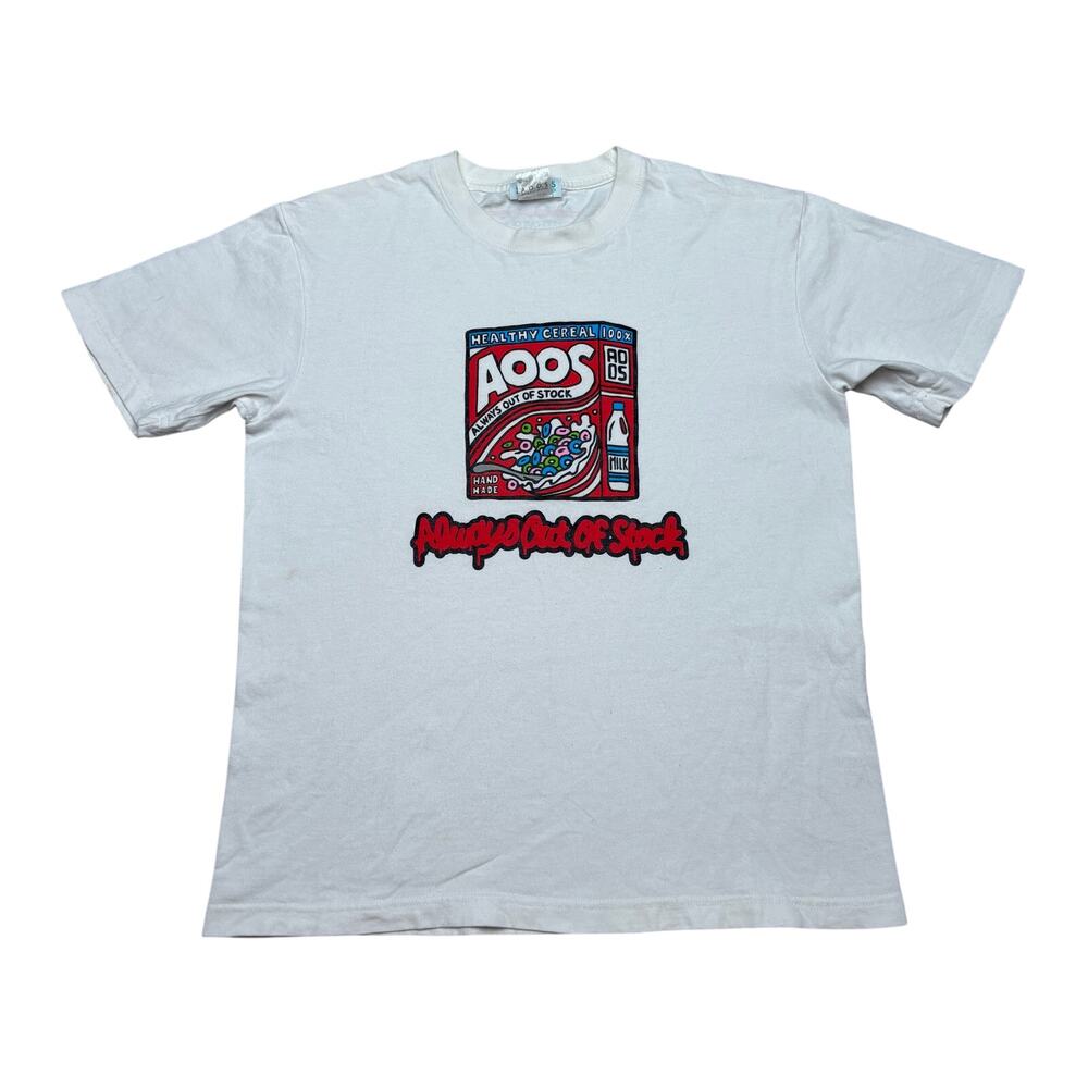 Always Out Of Stock A.O.O.S Cereal T Shirt Men's Medium Made in Japan Streetwear